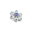 Painful Pleasures derm323-anod 14g-12g Internally Threaded Titanium Opal Flower Top with White Opal Petals - Choose Center Opal Color - Price Per 1