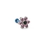 Painful Pleasures derm343-anod 18g-16g Internally Threaded Titanium Jewel Flower Top with Black Center - Choose Petal Jewel Color - Price Per 1