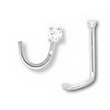 Painful Pleasures GNS011 20g -1.5mm Real Diamond 14kt White Gold Nose Screw