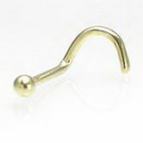 Painful Pleasures GNS018 20g 14kt Yellow Gold Nose Screw Ball