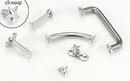 Painful Pleasures GNS021a 18g-16g Internally Threaded Replacement WHITE GOLD 3D STAR - Price Per 1