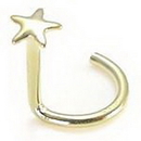 Painful Pleasures GNS040 20g 14kt Yellow Gold STAR Nose Screw Wholesale Body Jewelry