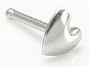 Painful Pleasures GNS043 14kt White Gold Heart Nose Bone 20g Nostril Body Jewelry