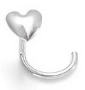 Painful Pleasures GNS045 20g 14kt White Gold HEART Nose Screw Body Jewelry