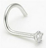 Painful Pleasures GNS078-screw-20g 20g - 2mm Real Diamond 14kt White Gold Nose Screw