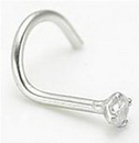 Painful Pleasures GNS082-screw-20g 20g - 2.5mm Real Diamond 14kt White Gold Nose Screw