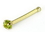 Painful Pleasures GNS090-bone-20g-2mm 20g 14kt Yellow Gold 2.0mm PERIDOT Jewel Nose Bone Body Jewelry