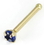 Painful Pleasures GNS092-bone-20g-2mm 20g 14kt Yellow Gold 2.0mm Sapphire Jewel Nose Bone Body Jewelry