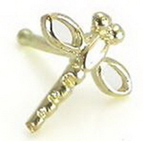 Painful Pleasures GNS095 20g 14kt Yellow Gold DRAGONFLY Nose Bone Body Jewelry
