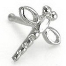 Painful Pleasures GNS097 20g 14kt White Gold DRAGONFLY Nose Bone Body Jewelry