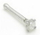 Painful Pleasures GNS121-bone-18g 18g - 2.5mm Real Diamond 14kt White Gold Nose Bone