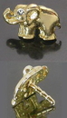 Painful Pleasures GNS129-yellow-elephant 14kt Yellow Gold ELEPHANT For BioPlastic Nose Screw Stem or Labret BioPlast