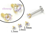 Painful Pleasures GNS178 18g-16g Internally Threaded Replacement YELLOW GOLD PRONG Lavender - Price Per 1