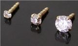 Painful Pleasures GNS221 14kt Yellow Gold BioPlastic Prong Setting CZ in 1.5mm, 2.0mm or 3.0mm - addon