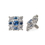 Painful Pleasures GNS230 14g-12g Internally Threaded 14kt White Gold Effloresce Crystal and Blue Jeweled Top - Price Per 1