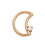 Painful Pleasures GNS237 16g 14kt Yellow Gold Crescent Moon Bendable Ear Jewelry with Crystal Jewel - Right-Facing - Price Per 1