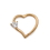 Painful Pleasures GNS243 16g 14kt Yellow Gold Heart Bendable Ear Jewelry with Crystal Heart Jewel - Left-Facing - Price Per 1