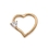 Painful Pleasures GNS243 16g 14kt Yellow Gold Heart Bendable Ear Jewelry with Crystal Heart Jewel - Left-Facing - Price Per 1