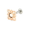 Painful Pleasures GNS246 18g-16g Internally Threaded Yellow Gold Cruciform Flower Top - Crystal Jewel Center - Price Per 1
