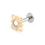 Painful Pleasures GNS252 14g-12g Internally Threaded Yellow Gold Cruciform Flower Top - Crystal Jewel Center - Price Per 1