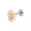 Painful Pleasures GNS256 14g-12g Internally Threaded Yellow Gold Wildflower Top - White Opal Center - Price Per 1