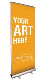 Limitless Limit-144 Retractable Double-Sided Banner Display - Perfect for Your Shop or Event