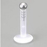 Painful Pleasures MAKE-JL139-8MM-JL131 16g 5/16" Bioplastic Labret with 2.3mm Bioplastic Ball