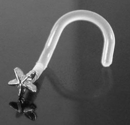 Painful Pleasures MAKE-SNS047-GNS217 18g White Gold 3D Star BioPlastic Nose Screw
