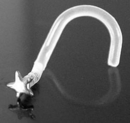Painful Pleasures MAKE-SNS047-GNS219 18g White Gold Flat Star BioPlastic Nose Screw - Price Per 1