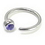 Painful Pleasures MAKE-UR232-13mm_RES154-6mm-DarkBlue 14g 1/2&quot; Steel Ring with Screw on Dark Blue Gem Ball