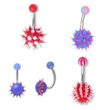 Painful Pleasures MN0045-deal10 14g 7/16'' Koosh Mix Belly Button Rings - Price Per 10