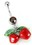 Painful Pleasures MN0706 14g 7/16&quot; Glass Cherry Drops Belly Button Ring