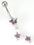Painful Pleasures MN0800 14g 7/16&quot; Dangling Stars Belly Button Ring