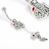 Painful Pleasures MN0861 14g 7/16" Dragon Head Dangle Belly Button Ring