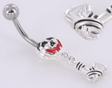 Painful Pleasures MN0891 14g 7/16" Evil Pumpkin with Axe Dangle Belly Button Ring