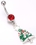 Painful Pleasures MN0948 14g 7/16&quot; Christmas Tree Dangle Belly Button Ring