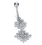 Painful Pleasures MN0989 14g 7/16&quot; Full of Crystals Drop Belly Button Ring