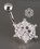 Painful Pleasures MN1003 14g 7/16 Crystal Explosion Snow Flake Winter Season Belly Button Ring