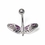 Painful Pleasures MN1061 14g 7/16'' Black and Purple Dragonfly Belly Button Ring
