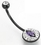 Painful Pleasures MN1065 Cut your Right Size 14g Flexible BioPlast Crystal Explosion Purple Stone Belly Button Jewelry