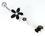 Painful Pleasures MN1084 14g 7/16&quot; Black Flower with 3 Dangles Belly Button Ring