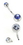 Painful Pleasures MN1094 14g Internal 7/16'' Double Jeweled Steel Belly Button Ring