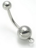 Painful Pleasures MN1135 14g 7/16" Steel Ball Belly Button Jewelry with HOOP