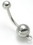Painful Pleasures MN1135 14g 7/16&quot; Steel Ball Belly Button Jewelry with HOOP