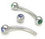 Painful Pleasures MN1147 16g Micro Jeweled Eyebrow Bent Barbell with 180 Degree Gem Balls