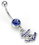 Painful Pleasures MN1171 14g Deep Blue Sea Anchor Belly Button Ring