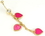 Painful Pleasures MN1210 14g 7/16&quot; GOLD TONE Single Crystal Gem with Triple Pink Hearts Belly Button Jewelry