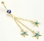 Painful Pleasures MN1211 14g 7/16&quot; GOLD TONE Single Sapphire Gem with Triple Stars Belly Button Jewelry