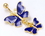 Painful Pleasures MN1226 14g 7/16'' Gold Tone Dark Blue Butterfly and Baby Dangle Belly Button Ring