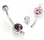 Painful Pleasures MN1233 14g 7/16'' Internal Double Jeweled Belly Button Ring with Add on Hoop